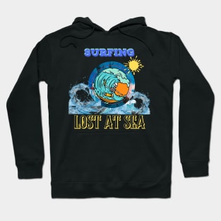 Lost at Sea Surfing Design Hoodie